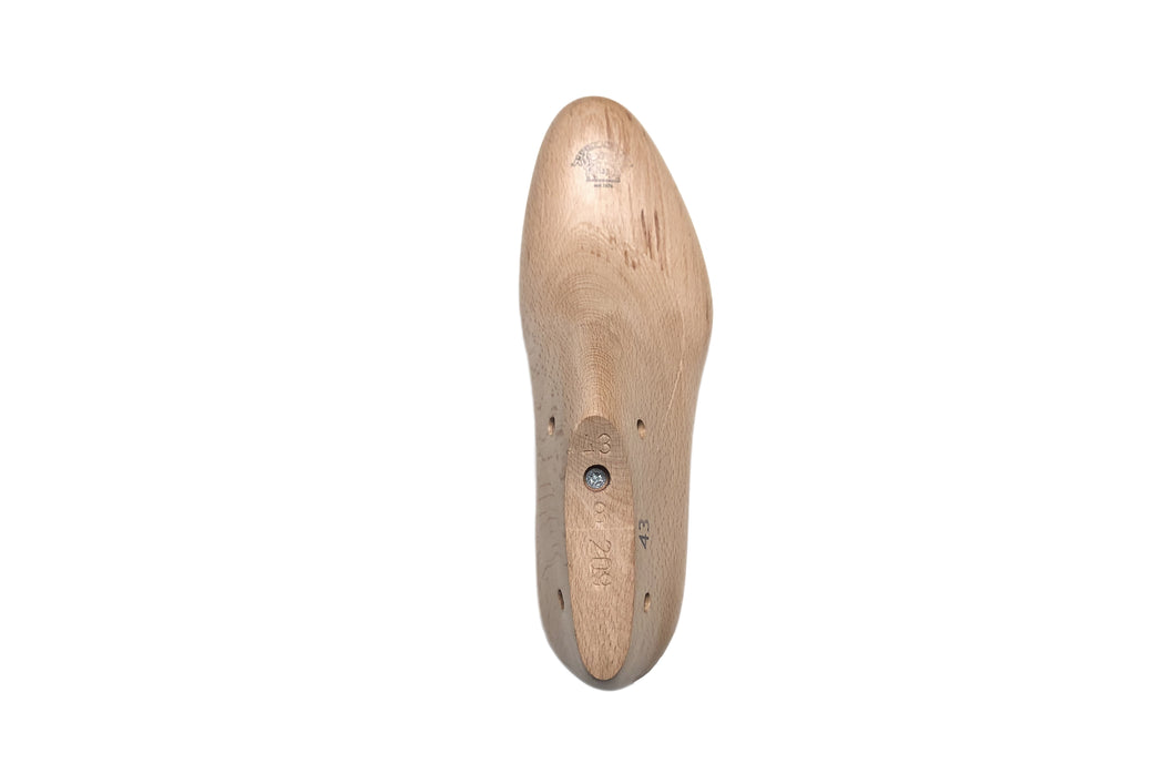 Wooden shoe last 2095020 for bespoke shoemaking, 25 mm