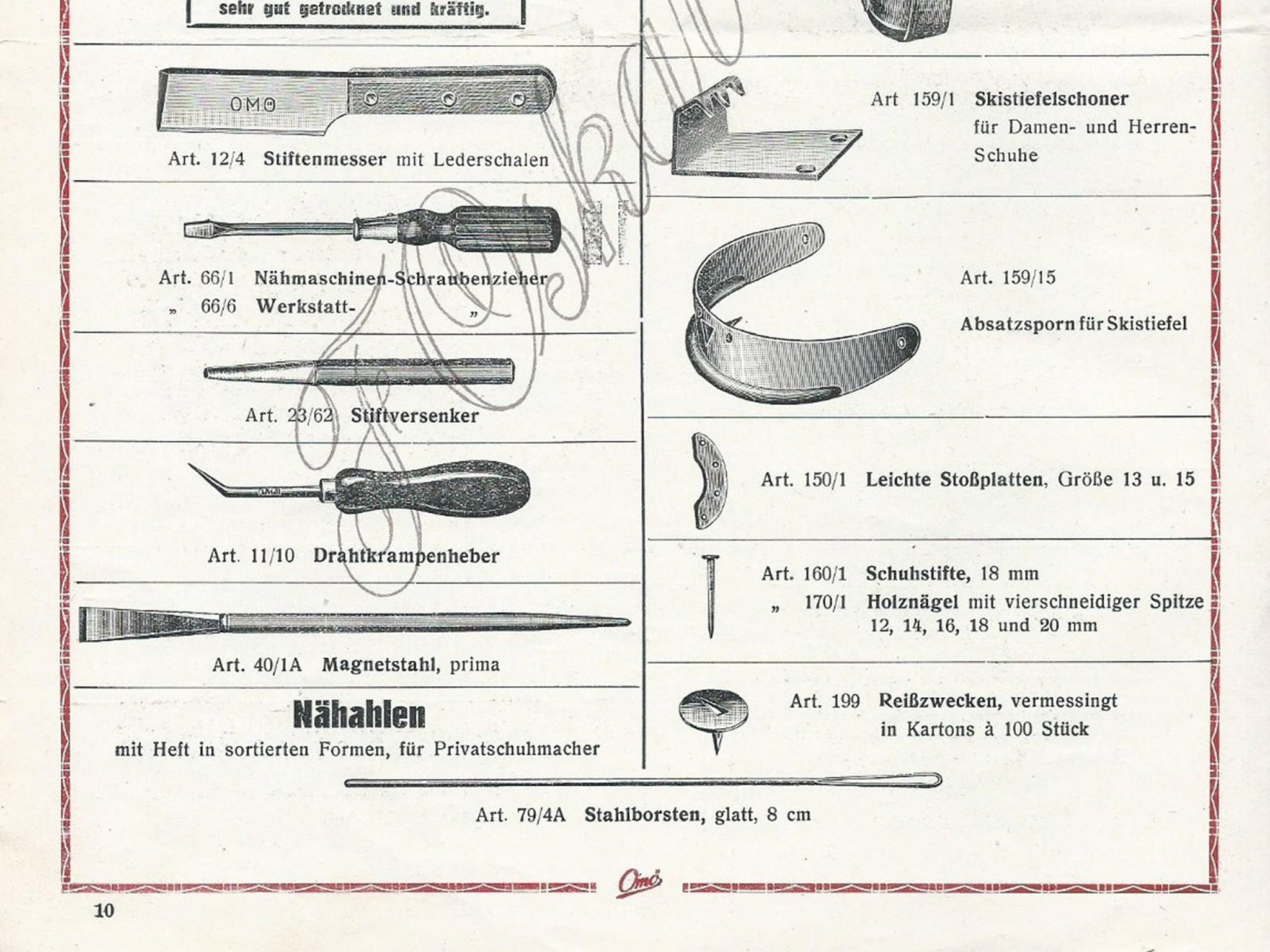 Steel metal sewing bristles 75 mm Shoemakercraft