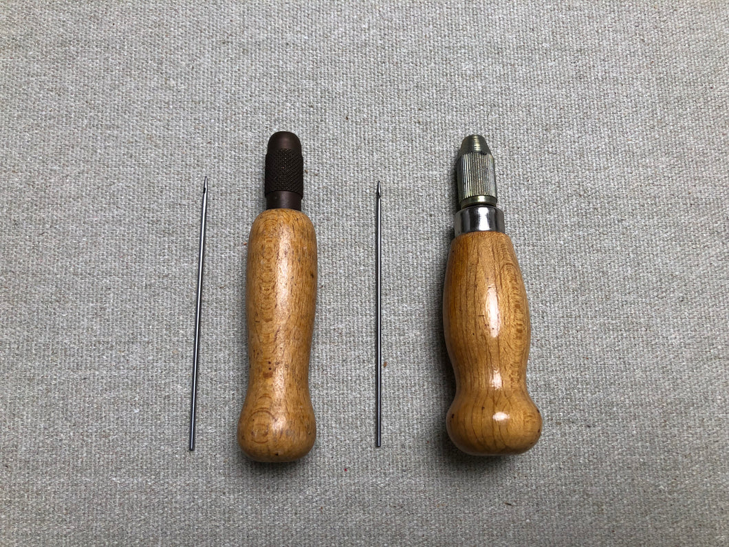 Hook needle handles with hook needles